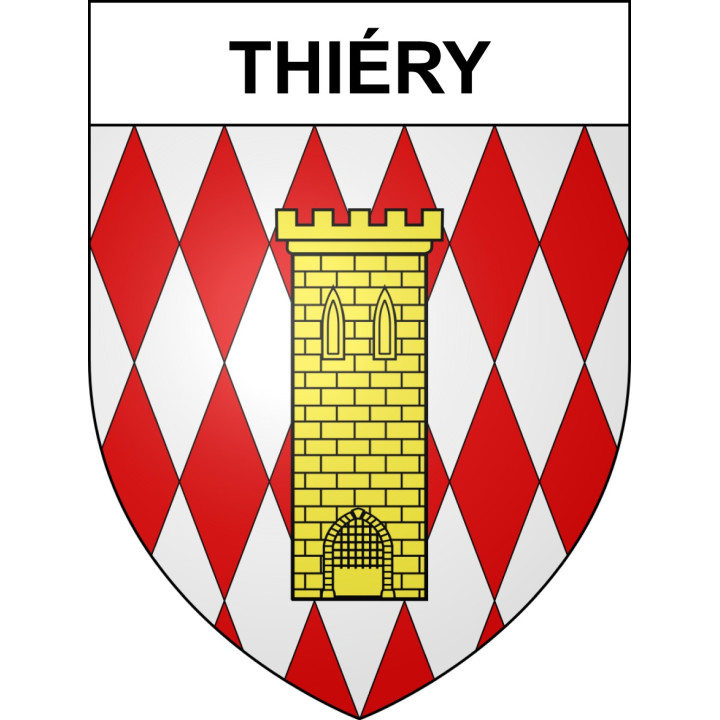 Pegatinas escudo de armas de Thiéry adhesivo de la etiqueta engomada