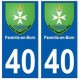 40 Parentis-en-Born autocollant plaque blason armoiries stickers département ville