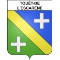 Pegatinas escudo de armas de Touët-de-l'Escarène adhesivo de la etiqueta engomada