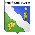 Pegatinas escudo de armas de Touët-sur-Var adhesivo de la etiqueta engomada