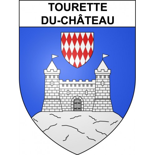 Pegatinas escudo de armas de Tourette-du-Château adhesivo de la etiqueta engomada