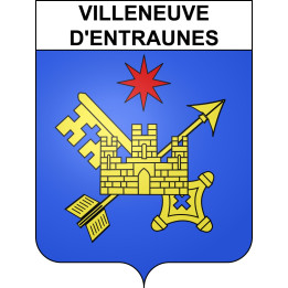 Pegatinas escudo de armas de Villeneuve-d'Entraunes adhesivo de la etiqueta engomada
