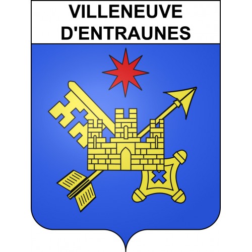 Villeneuve-d'Entraunes 06 ville sticker blason écusson autocollant adhésif