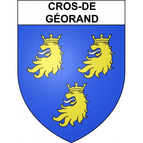 Pegatinas escudo de armas de Cros-de-Géorand adhesivo de la etiqueta engomada