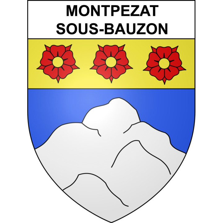 Stickers coat of arms Montpezat-sous-Bauzon adhesive sticker