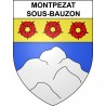 Pegatinas escudo de armas de Montpezat-sous-Bauzon adhesivo de la etiqueta engomada