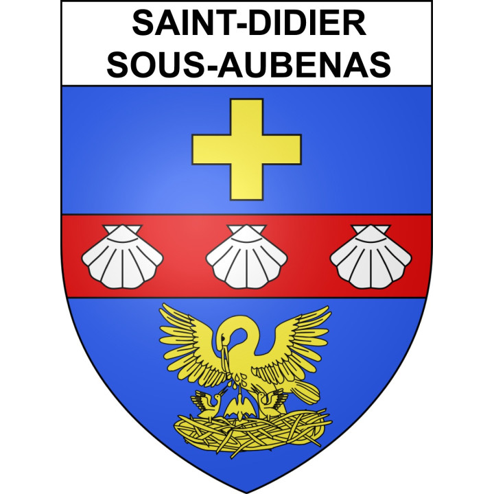 Pegatinas escudo de armas de Saint-Didier-sous-Aubenas adhesivo de la etiqueta engomada