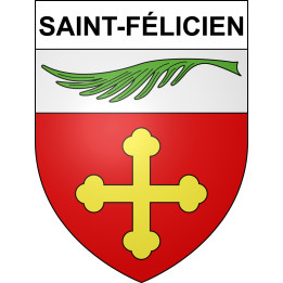 Pegatinas escudo de armas de Saint-Félicien adhesivo de la etiqueta engomada