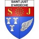 Pegatinas escudo de armas de Saint-Just-d'Ardèche adhesivo de la etiqueta engomada