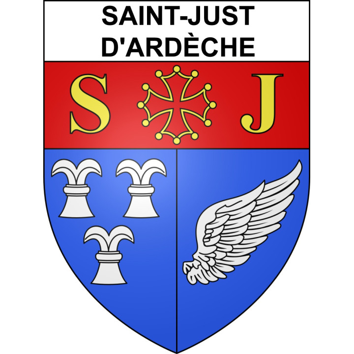 Stickers coat of arms Saint-Just-d'Ardèche adhesive sticker
