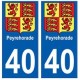 40 Peyrehorade  autocollant plaque blason armoiries stickers département ville