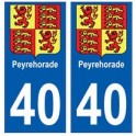 40 Peyrehorade de la etiqueta engomada de la placa de escudo de armas el escudo de armas de pegatinas departamento de la ciudad 