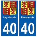 40 Peyrehorade  autocollant plaque blason armoiries stickers département ville