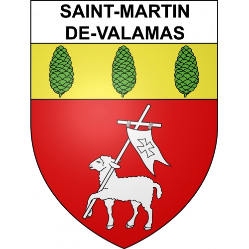Saint-Martin-de-Valamas 07 ville sticker blason écusson autocollant adhésif