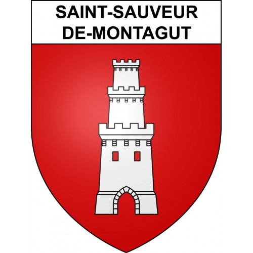 Pegatinas escudo de armas de Saint-Sauveur-de-Montagut adhesivo de la etiqueta engomada