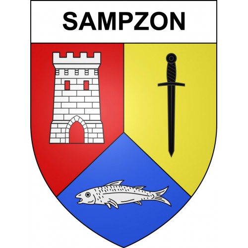 Sampzon 07 ville sticker blason écusson autocollant adhésif