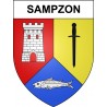 Pegatinas escudo de armas de Sampzon adhesivo de la etiqueta engomada