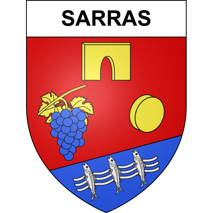 Pegatinas escudo de armas de Sarras adhesivo de la etiqueta engomada