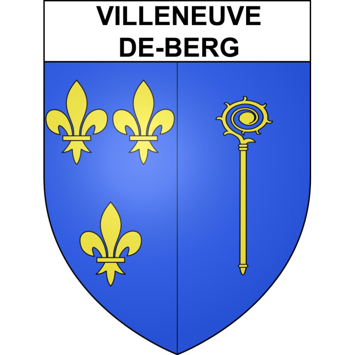 Pegatinas escudo de armas de Villeneuve-de-Berg adhesivo de la etiqueta engomada