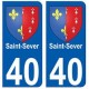 40 Saint-Sever autocollant plaque blason armoiries stickers département ville