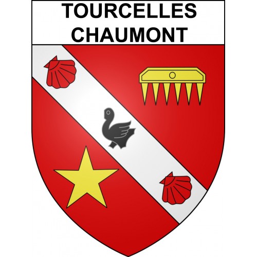 Tourcelles-Chaumont 08 ville sticker blason écusson autocollant adhésif
