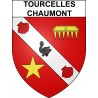 Pegatinas escudo de armas de Tourcelles-Chaumont adhesivo de la etiqueta engomada