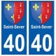 40 Saint-Sever autocollant plaque blason armoiries stickers département ville