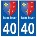 40 Saint-Sever autocollant plaque blason armoiries stickers département ville