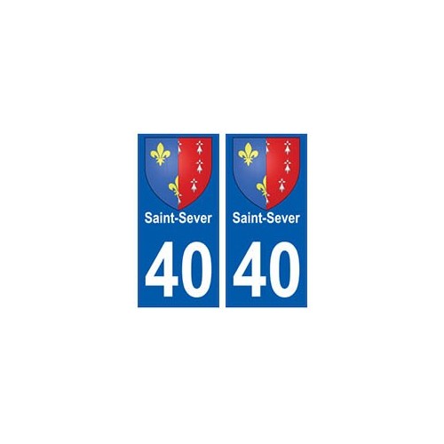 40 Saint-Sever autocollant plaque blason armoiries stickers département ville