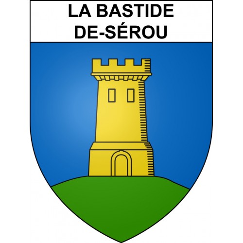 Pegatinas escudo de armas de La Bastide-de-Sérou adhesivo de la etiqueta engomada