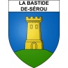 Pegatinas escudo de armas de La Bastide-de-Sérou adhesivo de la etiqueta engomada
