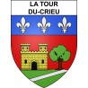 Pegatinas escudo de armas de La Tour-du-Crieu adhesivo de la etiqueta engomada