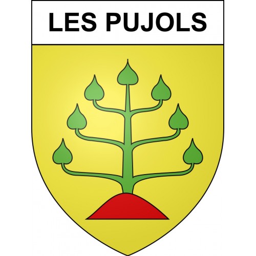 Les Pujols 09 ville sticker blason écusson autocollant adhésif