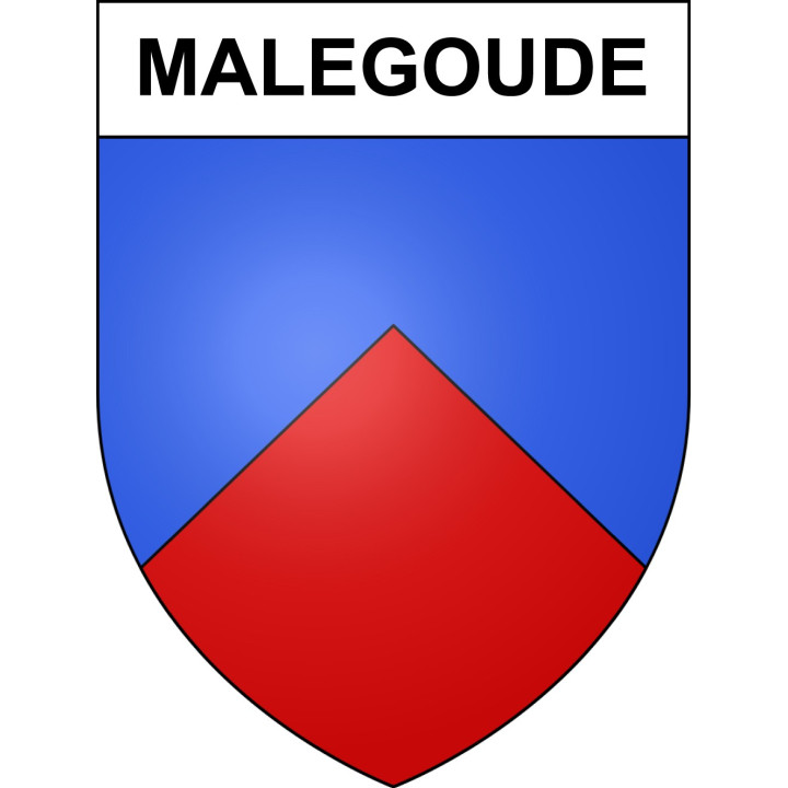 Pegatinas escudo de armas de Malegoude adhesivo de la etiqueta engomada