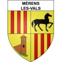 Pegatinas escudo de armas de Mérens-les-Vals adhesivo de la etiqueta engomada