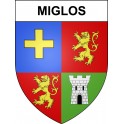 Pegatinas escudo de armas de Miglos adhesivo de la etiqueta engomada
