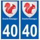 40 Soorts-Hossegor autocollant plaque blason armoiries stickers département ville