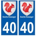 40 Soorts-Hossegor autocollant plaque blason armoiries stickers département ville