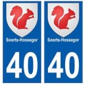 40 Soorts-Hossegor sticker plate coat of arms coat of arms stickers department city