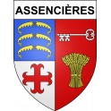 Pegatinas escudo de armas de Assencières adhesivo de la etiqueta engomada