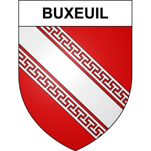 Pegatinas escudo de armas de Buxeuil adhesivo de la etiqueta engomada