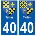 40 Tartas autocollant plaque blason armoiries stickers département ville