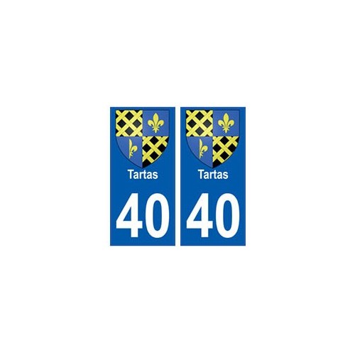 40 Tartas autocollant plaque blason armoiries stickers département ville