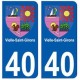 40 Vielle-Saint-Girons autocollant plaque blason armoiries stickers département ville