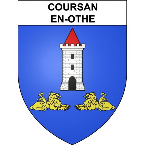 Coursan-en-Othe Sticker wappen, gelsenkirchen, augsburg, klebender aufkleber