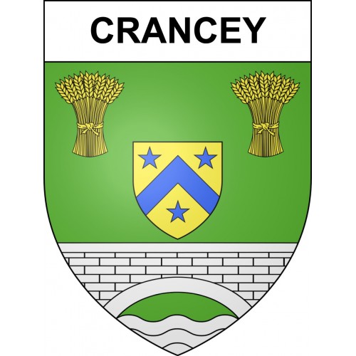 Pegatinas escudo de armas de Crancey adhesivo de la etiqueta engomada