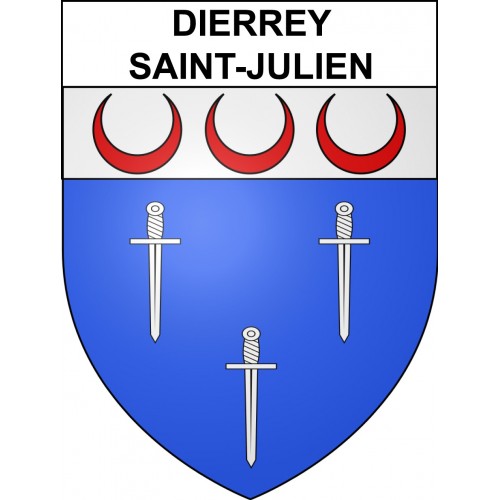 Pegatinas escudo de armas de Dierrey-Saint-Julien adhesivo de la etiqueta engomada