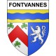 Pegatinas escudo de armas de Fontvannes adhesivo de la etiqueta engomada