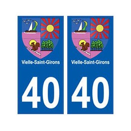 40 Vielle-Saint-Girons autocollant plaque blason armoiries stickers département ville