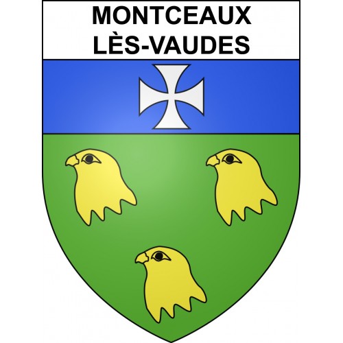 Pegatinas escudo de armas de Montceaux-lès-Vaudes adhesivo de la etiqueta engomada